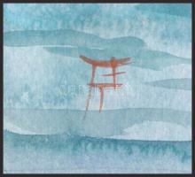 Bálinth Tibor (1965): Nearby beach (Balaton) Akvarell, papír. jelzett. 25x23 cm