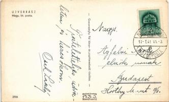 1941 Újverbász, Verbász, Novi Vrbas; M. kir. posta, magyar katonák, automobil. Garamszeghy Pál kiadá...