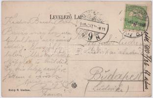 1910 Körmöcbánya, Kremnitz, Kremnica; Városkapu, üzlet, piac. Kniep R. kiadása / Stadtthor / gate, s...