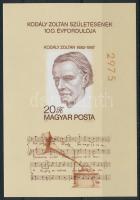 1982 Kodály Zoltán vágott blokk (5.000)