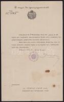 1931 Bp., Fejléces papír Zsitvay Tibor igazságügy-miniszter aláírásával