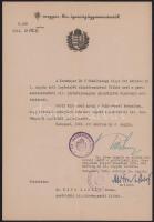 1944 Bp., Radocsay László igazságügy-miniszter aláírása kinevezési okmányon