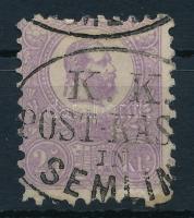 1871 Kőnyomat 25kr elfogazva, alul tömbfoggal, "K.K. POSTA KAS(SE) IN SEMLIN" (min 55.000)