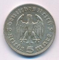 Német Harmadik Birodalom 1936J 5M Ag "Hindenburg" T:XF,VF patina German Third Reich 1936J 5 Reichsmark Ag "Hindenburg" C:XF,VF patina Krause KM#86