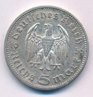 Német Harmadik Birodalom 1936E 5M Ag "Paul von Hindenburg" T:XF patina German Third Reich 1936E 5 Reichsmark Ag "Paul von Hindenburg" C:XF patina Krause KM#94