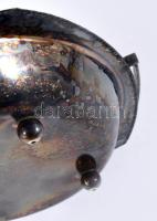 Ezüstözött füles kínáló, 24x19 cm