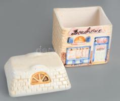 Hentesüzlet alakú ékszeres edény, jelzett, m: 10,5 cm