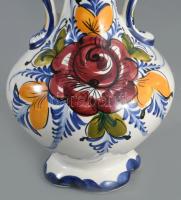 Portugál kétfüles váza, jelzett, hibátlan, m: 20,5 cm