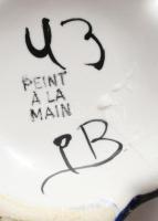 Portugál kétfüles váza, jelzett, hibátlan, m: 20,5 cm