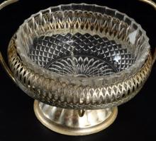 Lekvárkínáló, üvegbetéttel, m: 14 cm