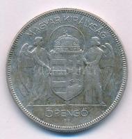 1930. 5P Ag "Horthy jobbra" T:F