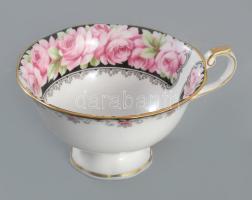 Angol rózsamintás csésze alátéttel, jelzett, hibátlan, d: 15 cm