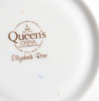 Angol rózsamintás csésze alátéttel, jelzett, hibátlan, d: 15 cm