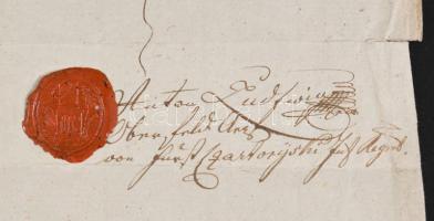 1815 Kolozsvár. Anton Ludwg, az 1. sz. német katárőr gyalogezred tábornokának igazolása Bölöni Farka...