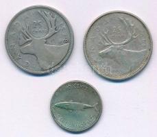 Kanada 1938. 25c Ag + 1965. 25c Ag + 1967. 10c Ag T:VF-F Canada 1938. 25 Cents Ag + 1965. 25 Cents Ag + 1967. 10 Cents Ag C:VF-F