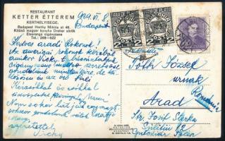 1939 Képeslap Romániába, portózva