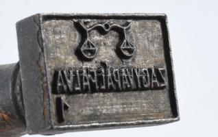 3 db fanyelű pecsétnyomó (Zagyvapálfalva, VISSZA, B), h: 7-10 cm