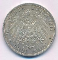 Német Államok / Poroszország 1911A 3M Ag "II. Vilmos" T:XF patina German States / Prussia 1911A 3 Mark Ag "Wilhelm II" C:XF patina Krause KM#527