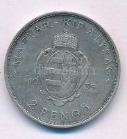1935. 2P Ag "Pázmány" T:AU,XF patina Hungary 1935. 2 Pengő Ag "Pázmány" C:AU,XF patina Adamo P7.1, Krause KM#513