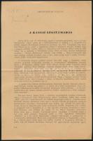 1951 A Honvéd c. folyóirat 1951. évi 6. számának egy lapja, a kassai légitámadás 10. évfordulóján a bombázásról megemlékező írással (töredékes szöveg)