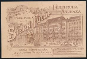 1899 Stern Fülöp számolócédula hajtásnyommal 14x10 cm