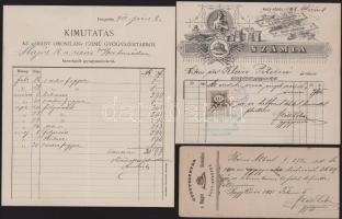 1890-1900 6 db különféle gyógyszertári számla, fejléces számlák, pecsétekkel. Nagykőrös, Veszprém, k...