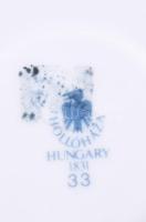 Hollóházi Hajnalka mintás mokkás / kávés készlet, jelzett, kopással, kiöntő sérült, teljes