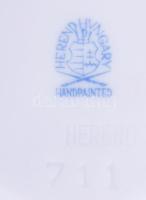 Herendi 3 db tojás tartó és egy mokkás csésze, aljjal, fehér, jelzett, sérült