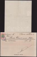 ca 1870-1900 4 db grafikus, fejléces számla, Pacholek György oldalfegyvergyár, Agulár Dávid cipőgyár...