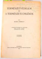 Kaán Károly: Természetvédelem és a természeti emlékek. 110 képpel. Bp., 1931., Révai, 312+2 p. Egészoldalas fekete-fehér képtáblákkal. Kiadói aranyozott egészvászon-kötésben, kissé kopott borítóval, javított gerinccel és kötéssel, ezt leszámítva jó állapotban.