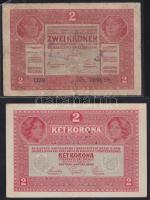 1917. 2K (2x) felülbélyegzéssel T:II,III+