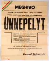 1939 MOVE és Turul ünnepély, Nagykőrös plakát 47x56 cm Hajtva, jó állapotban