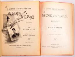 A Könyves Kálmán Regénytára sorozat 2 kötete: Kóbor Tamás: Muzsika és parfum. Aczél Henrik rajzaival...