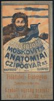cca 1910 Moskovits Anatómiai Cipőgyár, Nagyvárad (Erdély) dekoratív szecessziós litografált számolócédula, szép állapotban
