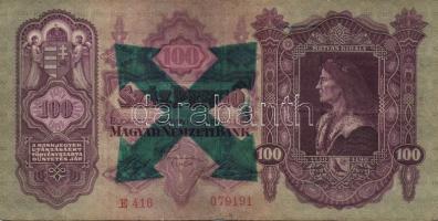 1930. 100P hamis nyilas felülbélyegzéssel T:III+