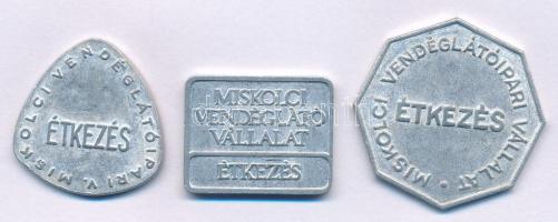 1960-1980 k. "Miskolci Vendéglátóipari Vállalat - Étkezés" kétoldalas Al élelmiszerbárca (...