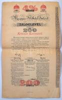 1904-1942. Budapest "Magyar Jelzálog - Hitelbank Budapest" 4% záloglevele 100K-ról + &quot...