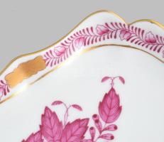 Herendi Apponyi lila mintás tálka, jelzett, hibátlan, 11x8 cm