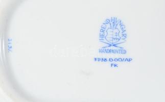 Herendi Apponyi lila mintás tálka, jelzett, hibátlan, 11x8 cm