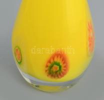 Murano millefiori váza, jelzés nélkül, hibátlan, m: 18 cm