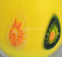 Murano millefiori váza, jelzés nélkül, hibátlan, m: 18 cm