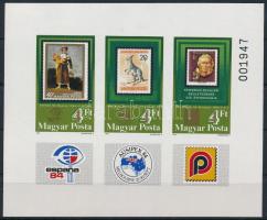 1984 Bélyegkiállítások I. vágott kisív