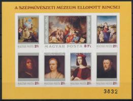 1984 Festmény XXII. - A Szépművészeti Múzeum ellopott kincsei vágott blokk (7.000)