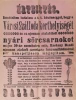 ca 1920 Nagykőrös Balla Gyula sörcsarnokának ünnepélyes megnyitójára meghívó, nagy méretű plakát, papír, hajtva, apró szakadásokkal. 47x66 cm