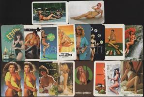 18 db hölgyeket ábrázoló és erotikus kártyanaptár