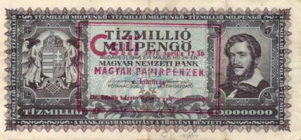 1946. 10.000.000MP "Csili 1975. április 17-30... + Dr. Bázlik László György gyűjteményéből" fny-sal T:III+