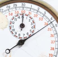 Antik stopper, sérült számlappal, levált üveggel, működik, d: 5 cm