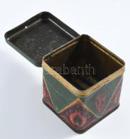 cca 1925-1930 Államilag ellenőrzött magyar csemege édes nemes paprika fém doboz, kopásnyomokkal, 7,5...