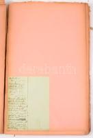 ca 1860 Melléknevek, magyar-magyar szótár, lapokon összeírt szavak, kb 50 lap, régi mappában