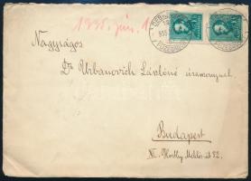 1935 Levél "DEBRECZEN-FÜZESABONY / 168 SZ." mozgóposta bélyegzéssel